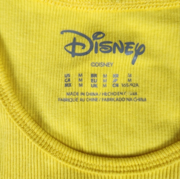 Disney Mickey Mouse Yellow Cropped Tank Top. Sz Medium. - Picture 5 of 7
